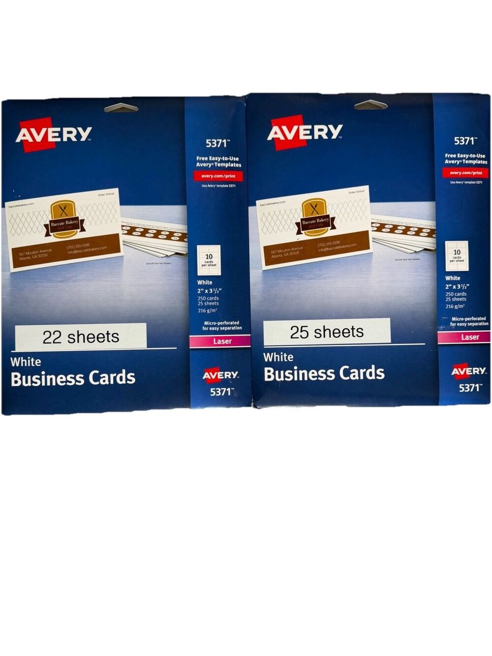 Avery 5371 White Business Cards Laser Micro-Perforated Lot of 470 Cards Partial